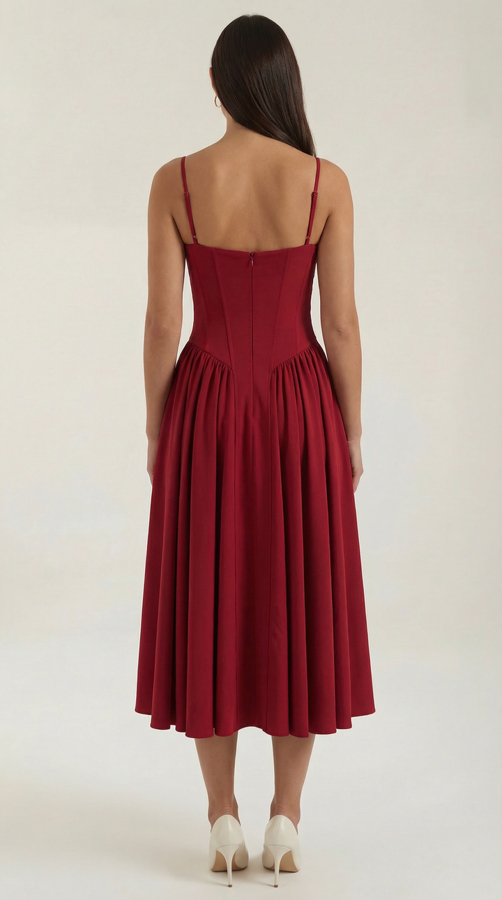 Strappy floral midi dress for women, an elegant choice for summer occasions.