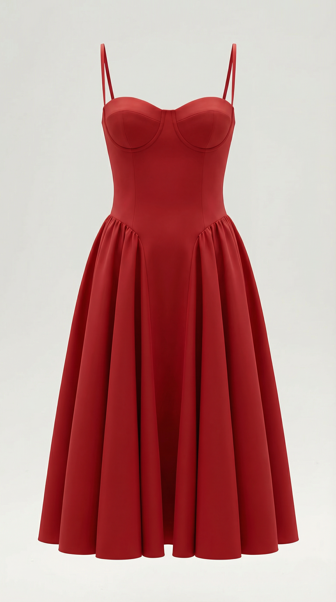 Women's spring fashion: floral corset midi dress with sweetheart neck.