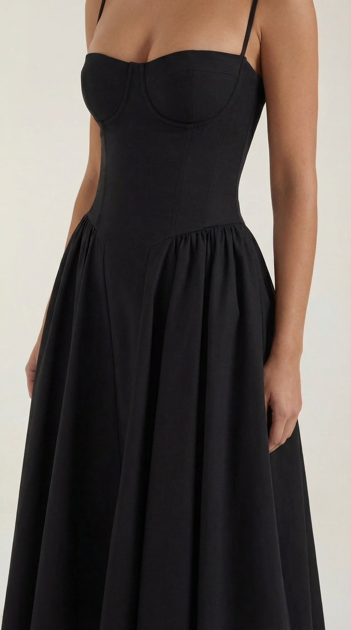 Beautiful women's floral midi dress, an elegant choice for spring and summer fashion.