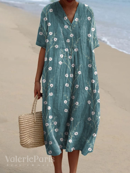 Summer floral print maxi dress for women, casual and chic, a flowy everyday dress.