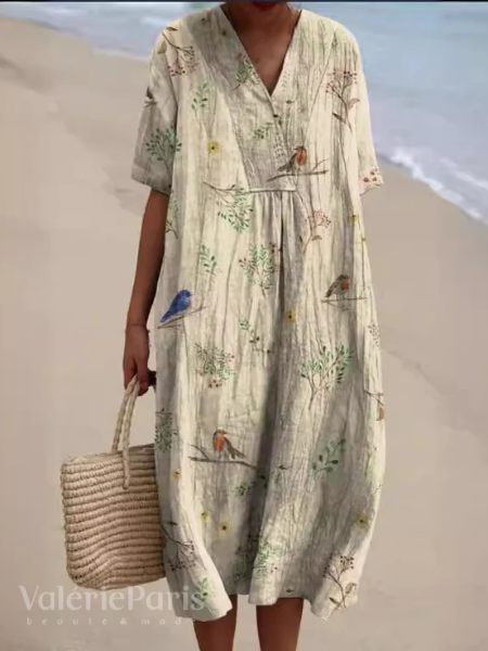 Comfortable summer floral maxi dress for women, a lightweight everyday dress.