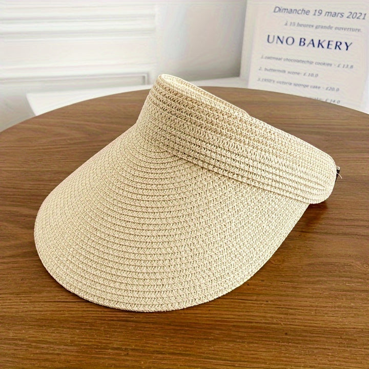 Women's wide brim sun visor, offering superior UV protection. Foldable design, great for outdoor sports & travel.