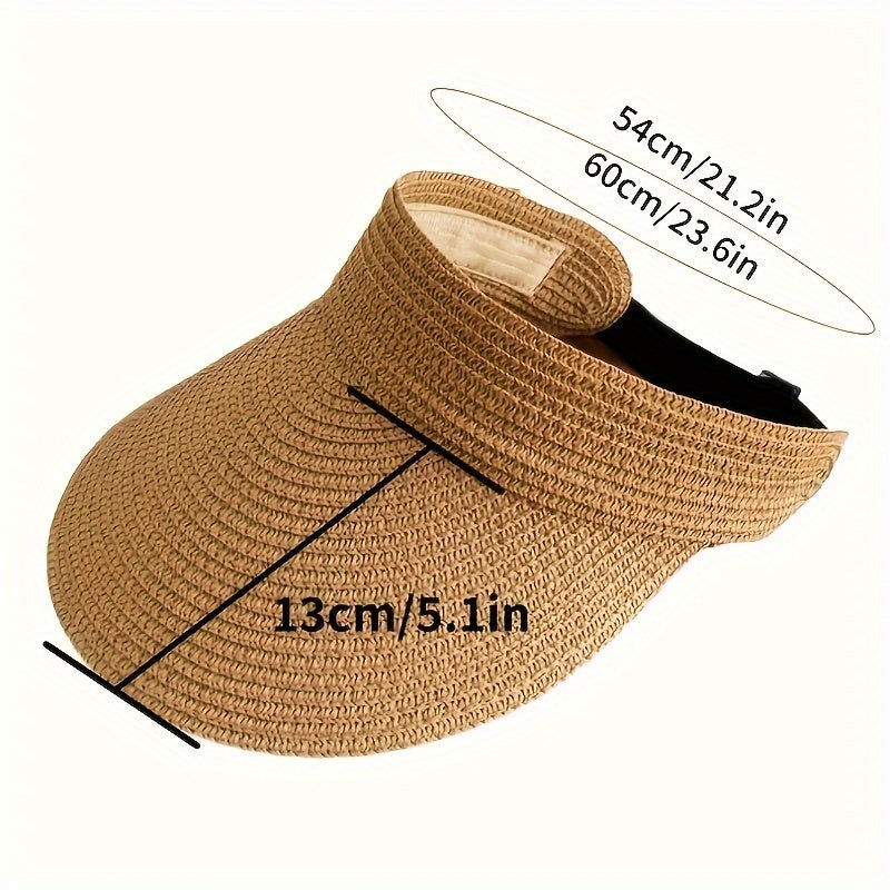Compact, foldable wide brim sun visor for women. Essential travel accessory providing stylish UV protection.