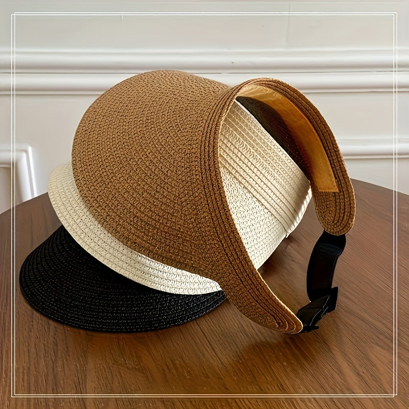 Women's beach wear: foldable wide brim sun visor, offering ultimate sun protection & style for your seaside vacation.