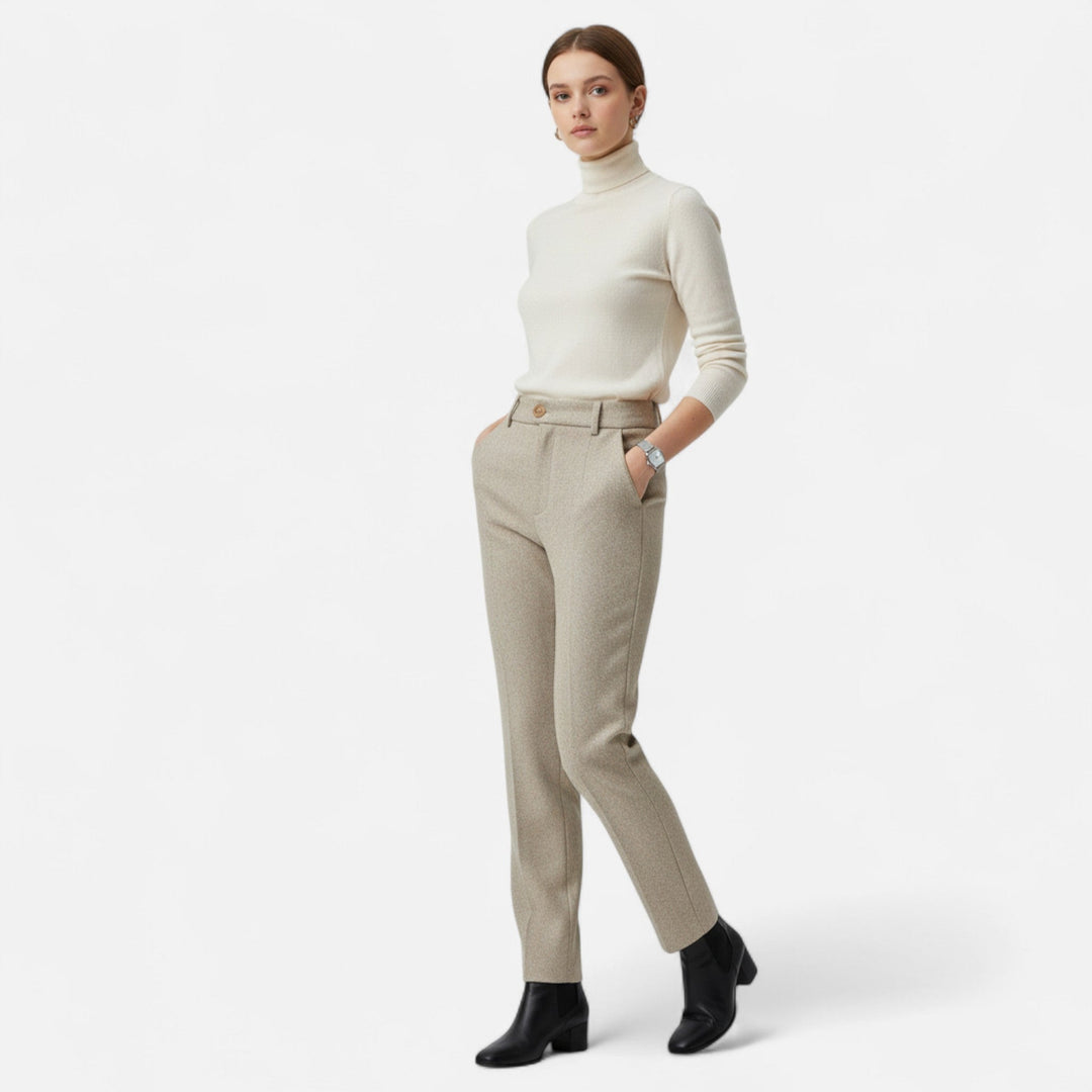 Chic high-waist pencil trousers for women, perfect for formal and stylish office attire.