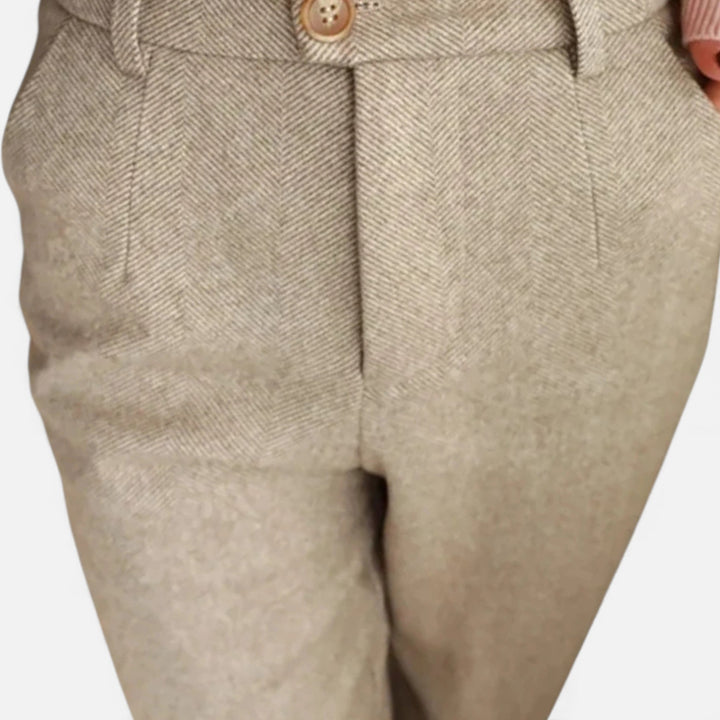 Black high-waist pencil pants for women, offering a sleek, elegant, and professional slim fit.