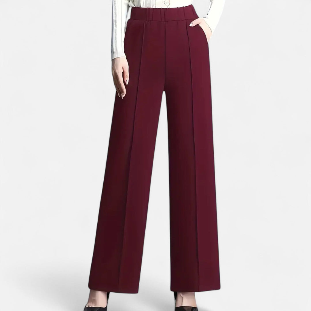 Women's straight-leg workwear trousers, high-waist design for a sleek & professional look.
