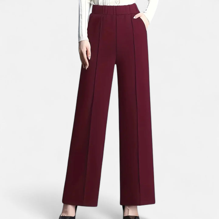 Women's straight-leg workwear trousers, high-waist design for a sleek & professional look.