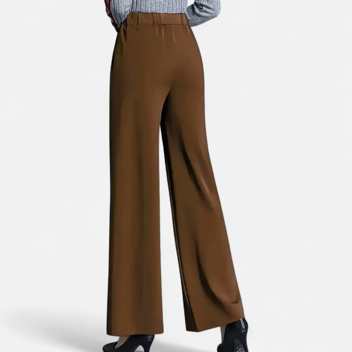 Elegant high-waist straight-leg pants for women, offering a smart casual, comfortable fit.
