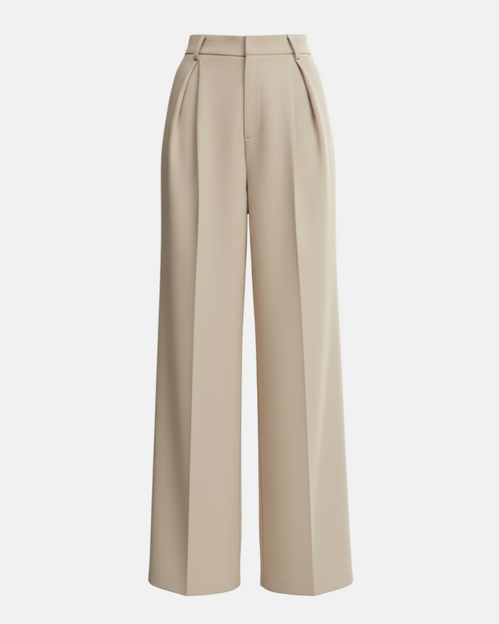 Classic black high waist wide leg tailored trousers for women, versatile smart office wear.
