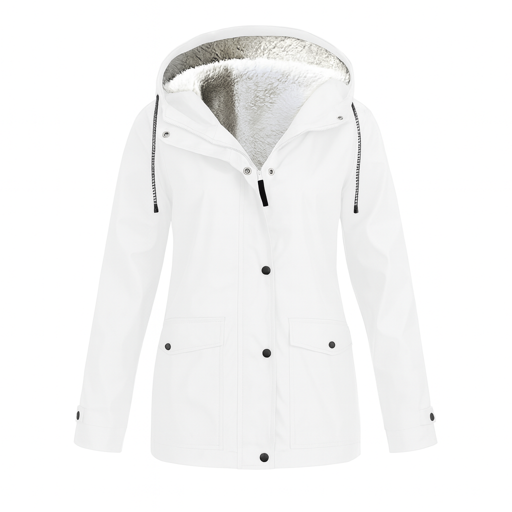 Stylish women's hooded parka, warm and insulated for everyday winter outerwear.