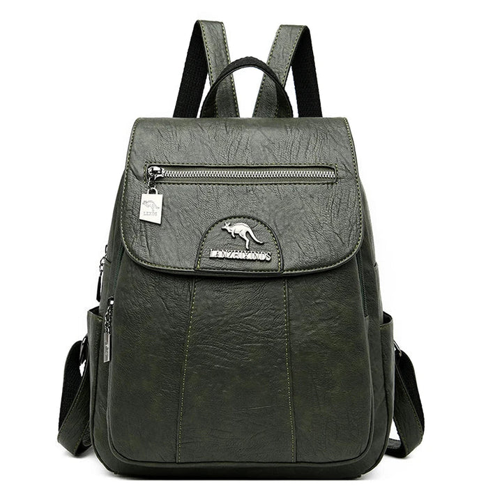 Versatile women's large leather anti-theft backpack, a secure & fashionable daily essential bag.