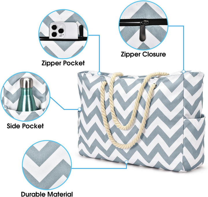 Durable waterproof tote for women, essential for beach.