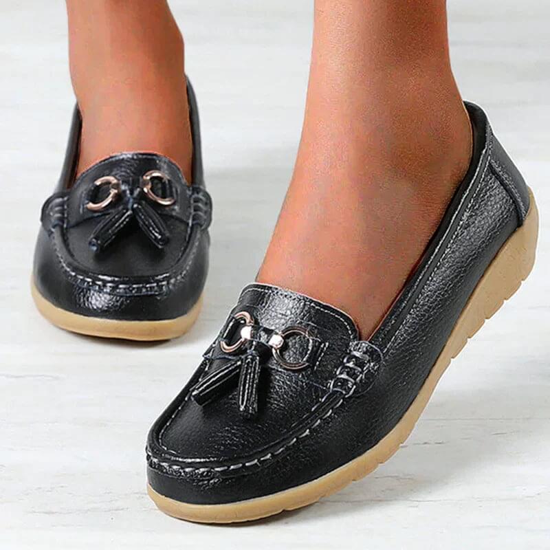 Versatile women's slip-on flats, ideal comfort shoes for everyday and smart casual outfits.