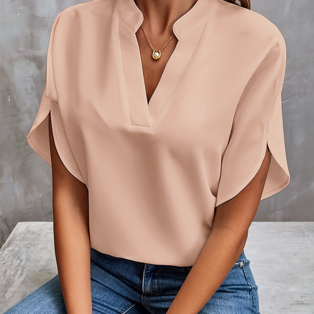 Casual chic lightweight blouse, an elegant top for ladies, great for everyday style in spring.