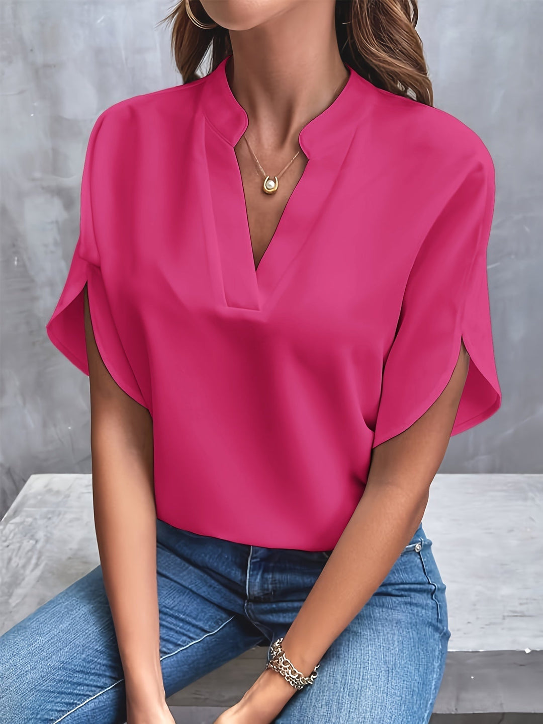 Stylish long sleeve women's blouse, lightweight & elegant, great for casual chic or office attire.