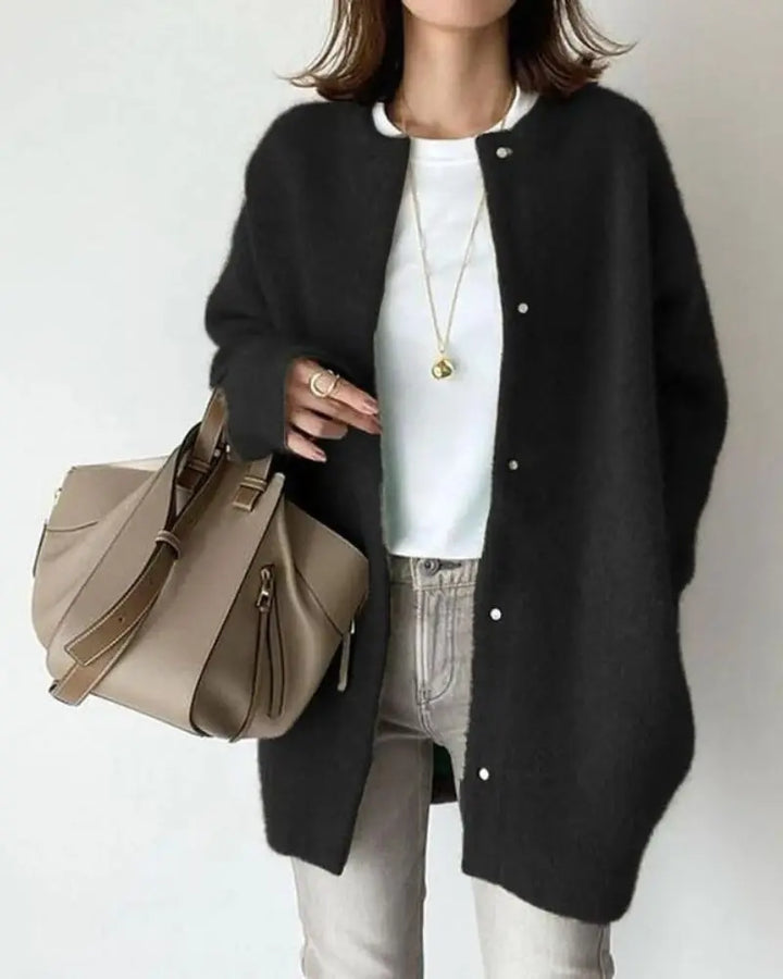 Lightweight women's open-front cardigan for spring and fall outfits. A comfortable, versatile layering top.