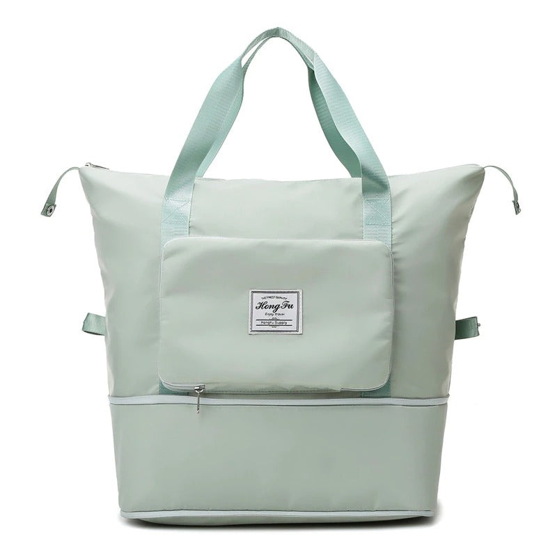 Lightweight travel bag for women. This waterproof & expandable weekender is easy to carry & perfect for any journey.