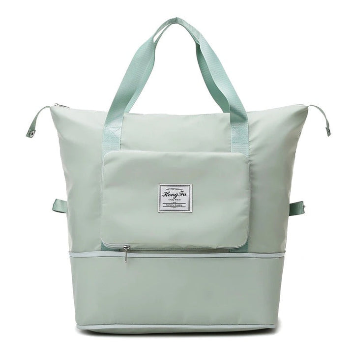Lightweight travel bag for women. This waterproof & expandable weekender is easy to carry & perfect for any journey.