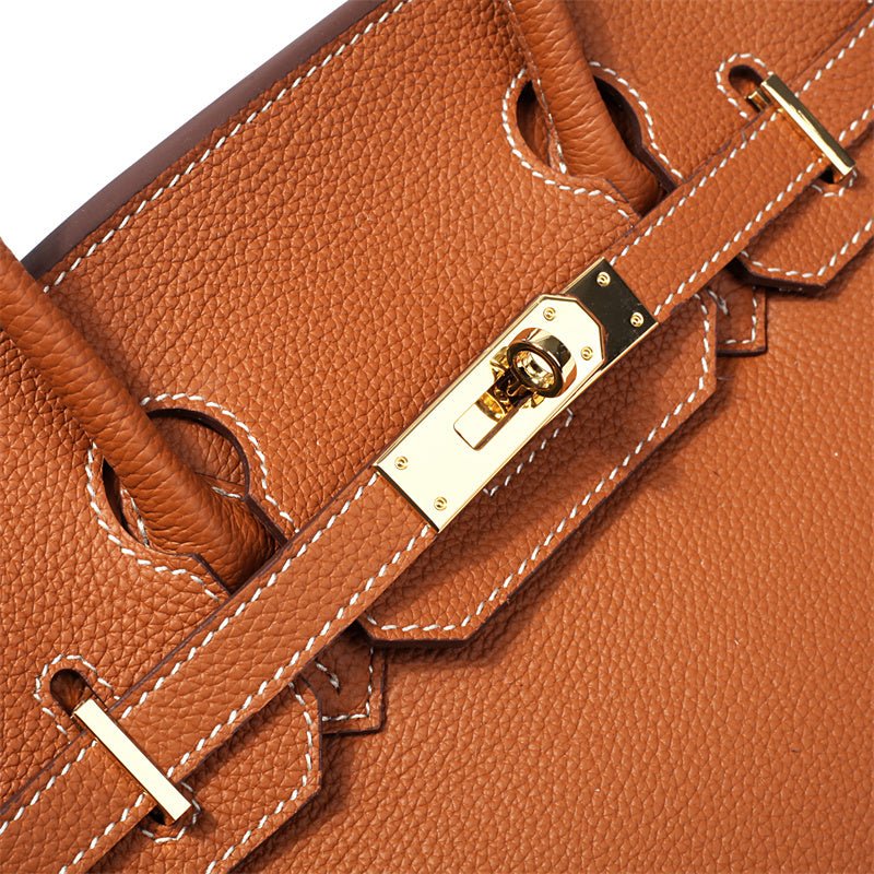 Elegant luxury genuine leather bag, organized for women's everyday needs.