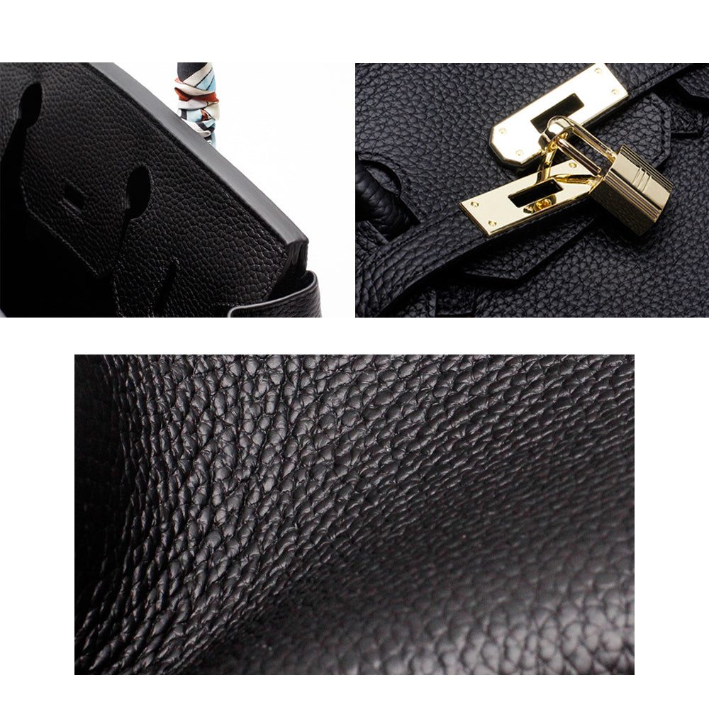 Structured genuine leather handbag, an elegant luxury accessory for women's.