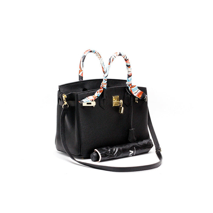 Women's genuine leather luxury handbag, elegant and organized everyday carry.