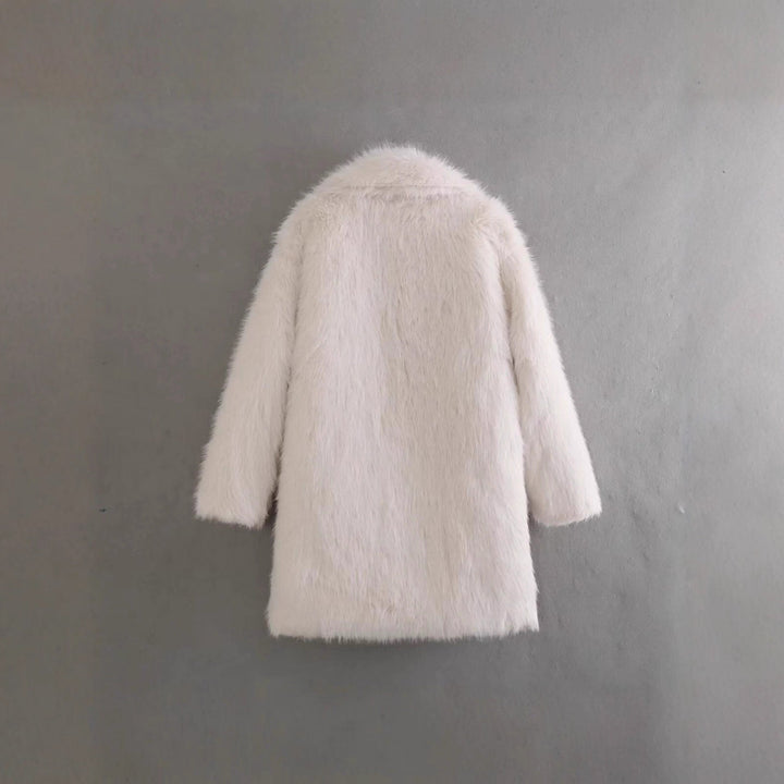 Stylish women's warm winter jacket, elegant fit, cozy luxury outerwear for cold weather.