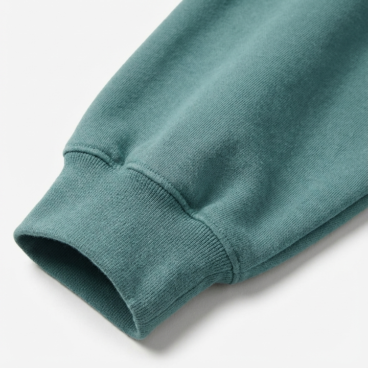 Stylish women's cozy loungewear set for effortless style, a half-zip top & jogger pants, ideal for home or travel.