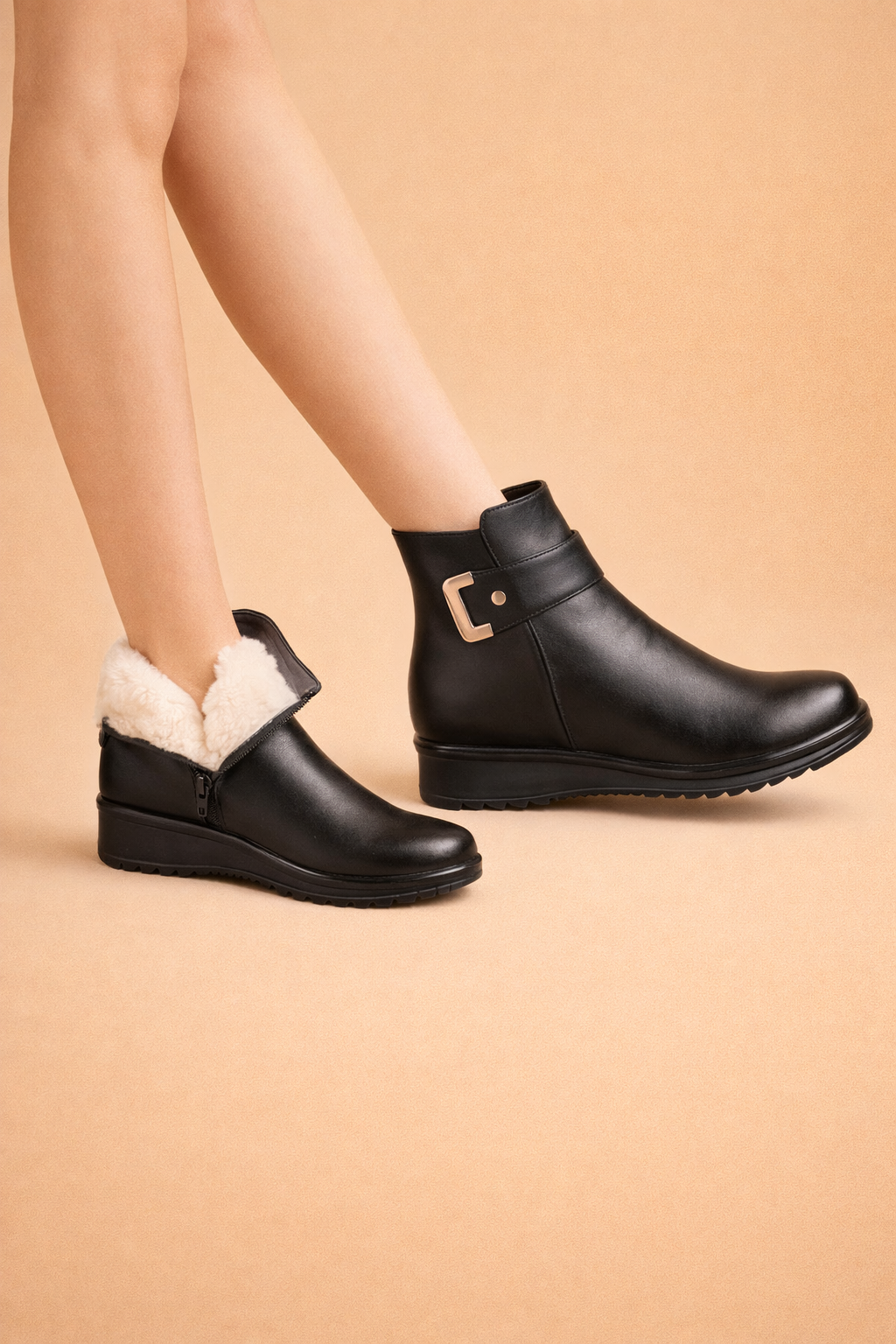 Stylish women's winter boots, non-slip for everyday casual comfort. Warm, round toe design, secure for cold.