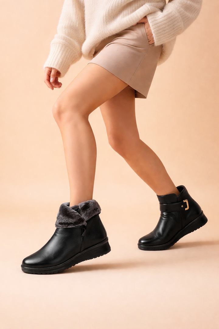 Warm women's non-slip winter boots, perfect for cold weather. Cozy comfort and secure grip in women's footwear.