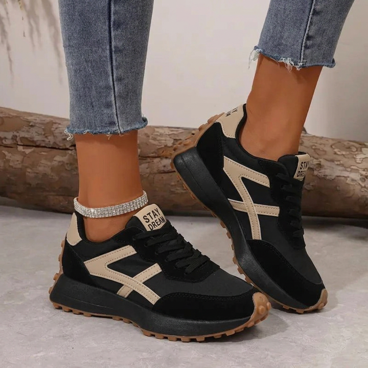 Women's orthopaedic comfort trainers with arch support for all-day wear. Stylish and supportive walking shoes.
