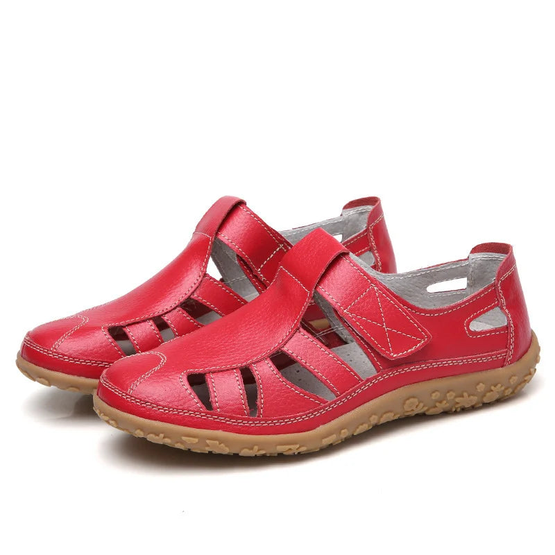 Top view: Women's orthopedic comfort sandals with soft footbed & arch support for balance.