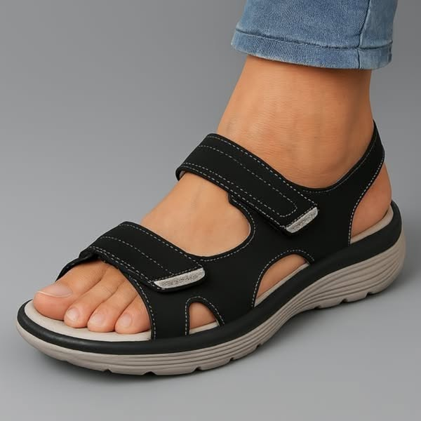Casual women's comfort sandals with arch support, perfect for walking & bunion/heel pain relief.