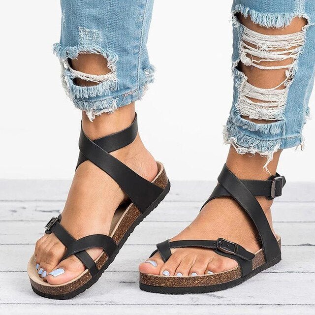 Adjustable women's comfort sandals for summer. Orthopedic arch support makes them perfect for casual walking & vacation.