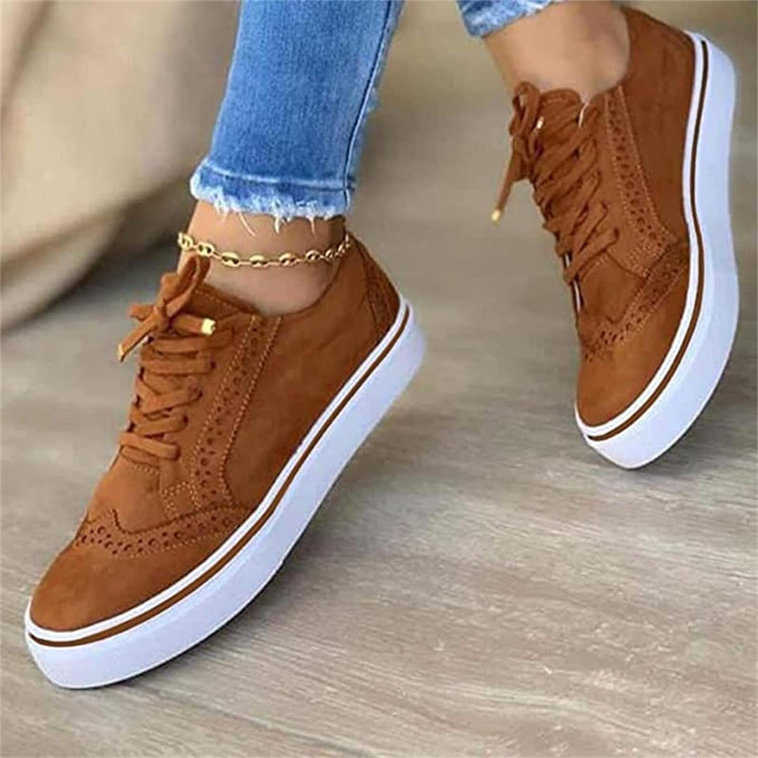 Casual women's lace-up platform sneakers, orthopedic design ensures all-day comfort & arch support for active women.