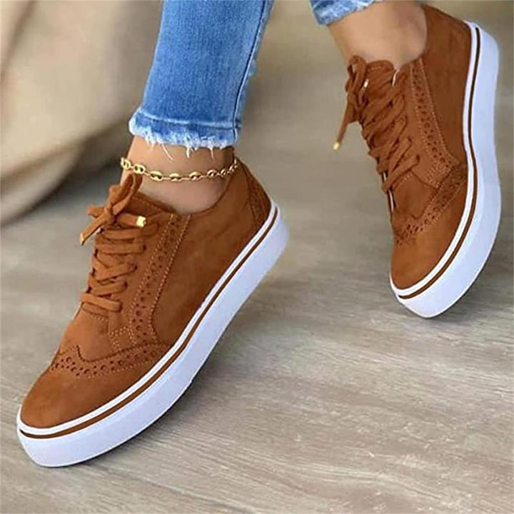 Casual women's lace-up platform sneakers, orthopedic design ensures all-day comfort & arch support for active women.