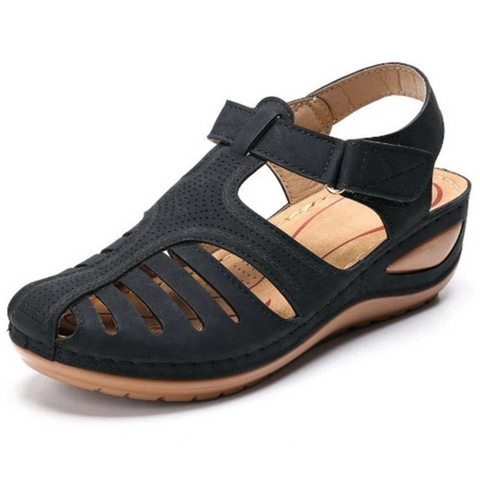 Orthopedic women's Roman sandals for all-day comfort & foot health. Stylish summer walking shoes.