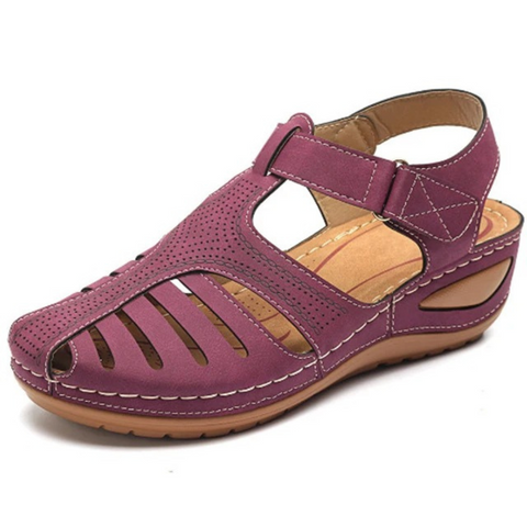 Casual women's orthopedic Roman sandals with arch support, adjustable for comfortable summer wear & walking.