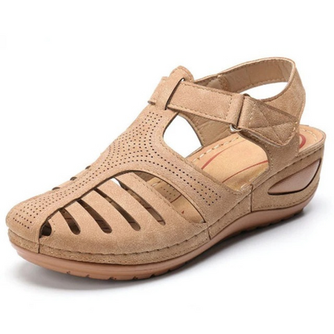 Women's orthopedic Roman sandals featuring stable grip & arch support for comfortable, secure summer walking.