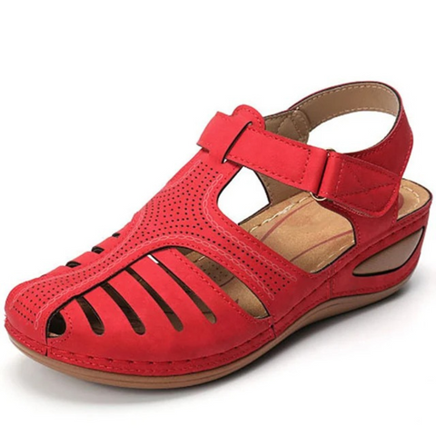 Elegant women's Roman style sandals with orthopedic comfort, arch support & lightweight design for summer.