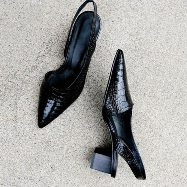 Elegant women's orthopedic slingback heels, perfect for work or dress occasions, featuring a stylish pointed toe.
