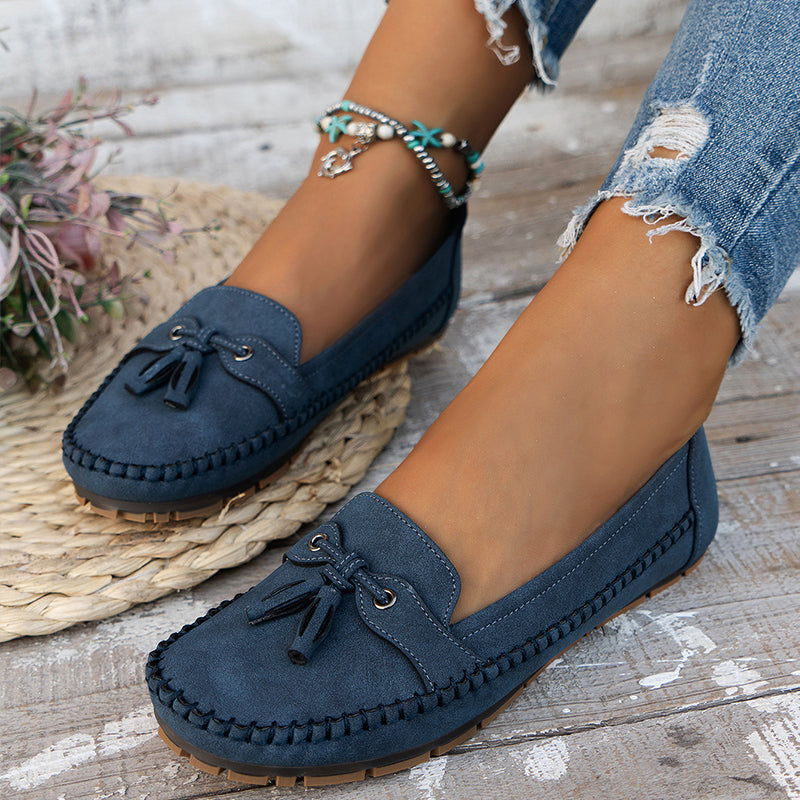 Women's orthopedic tassel loafers, comfort shoes for daily elegant casual wear with arch support.