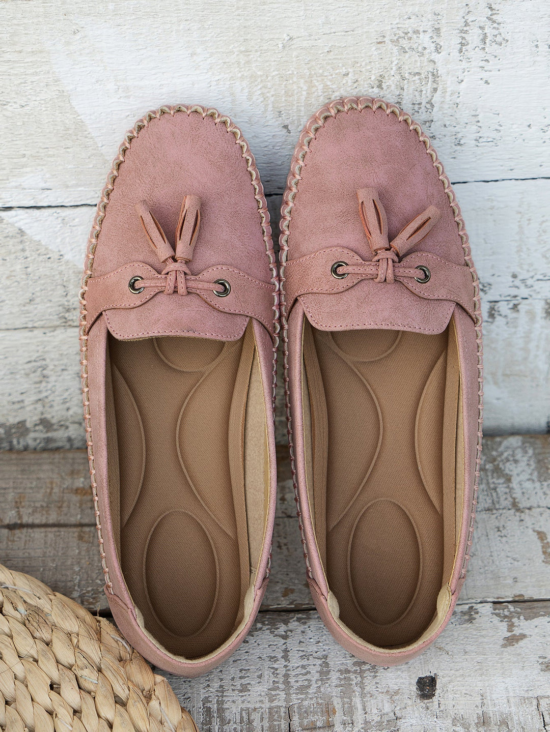 Fashionable women's orthopedic tassel loafers, blending elegant style with supportive comfort shoes.