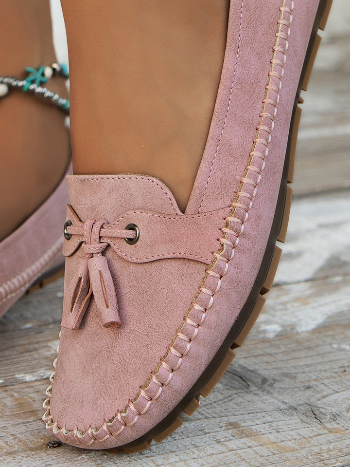 Women's orthopedic comfort shoes: stylish tassel loafers with excellent support for daily walking.