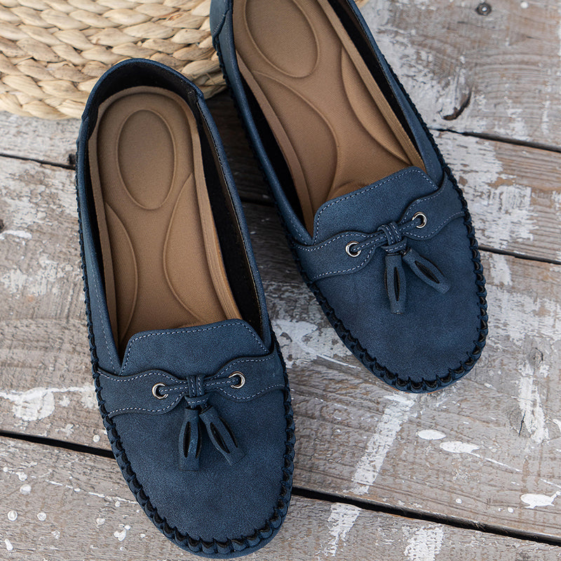 Stylish women's orthopedic tassel loafers, ideal for everyday elegant casual wear with arch support.