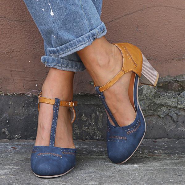 Stable heel support in women's orthopedic comfort shoes, ideal for daily casual wear.