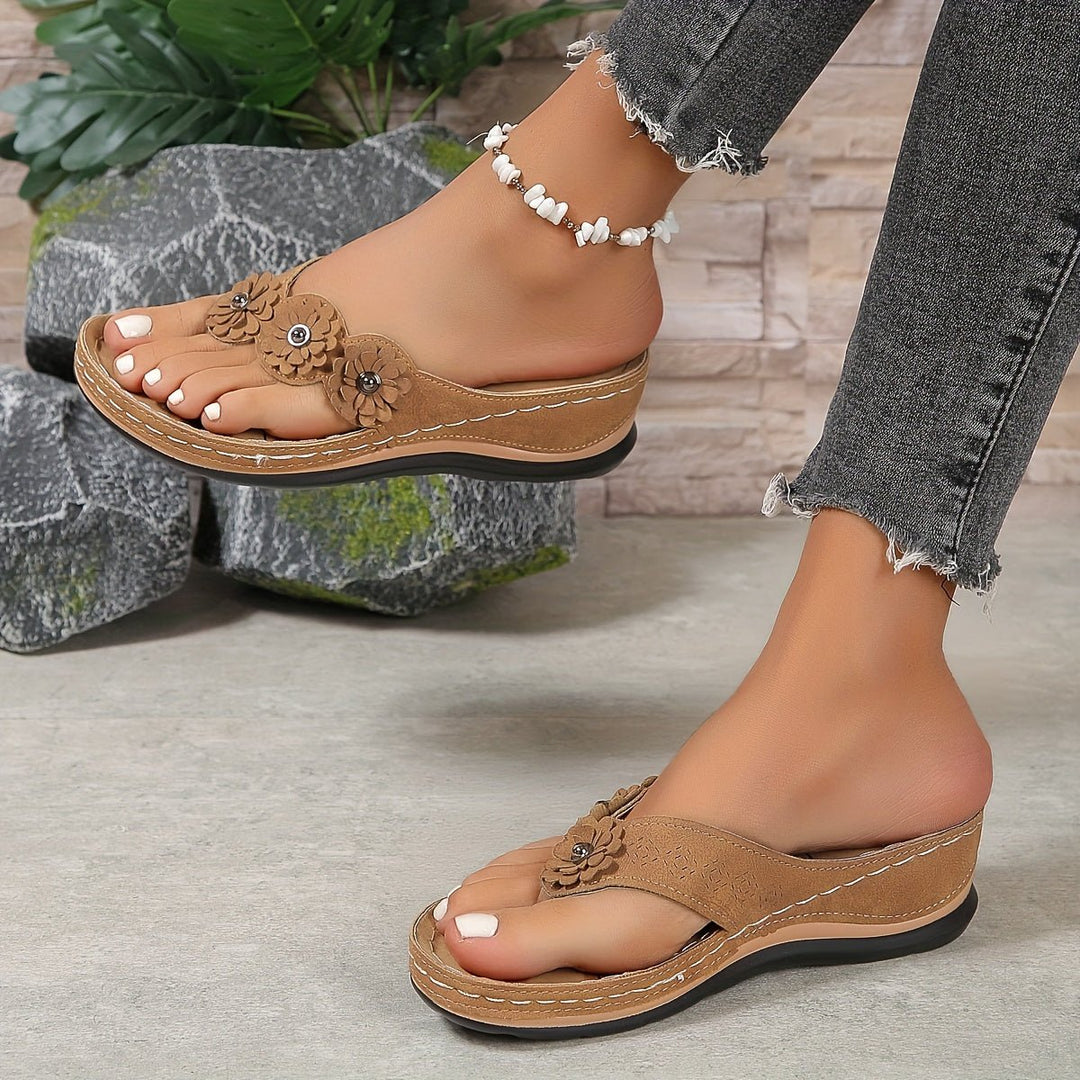 Comfortable women's wedge sandals, orthopedic design for all-day wear & arch support.