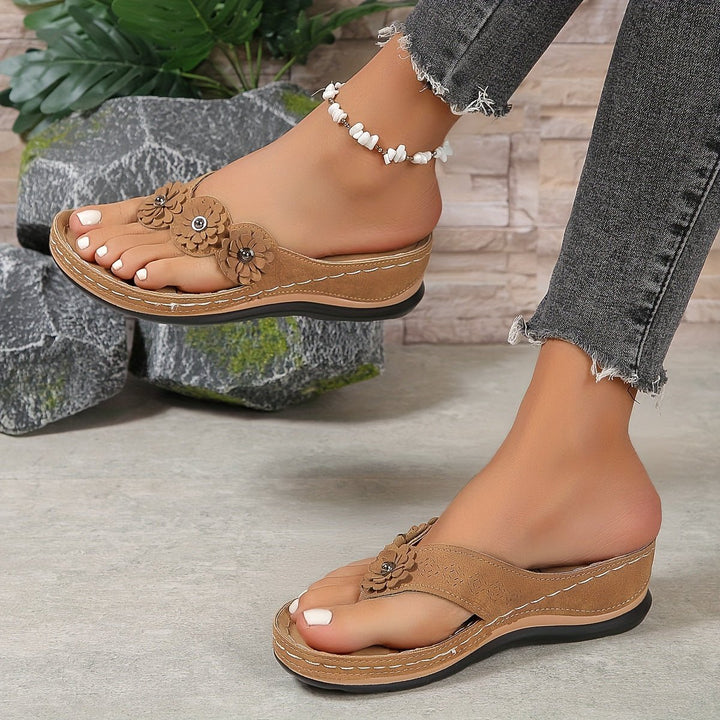 Comfortable women's wedge sandals, orthopedic design for all-day wear & arch support.
