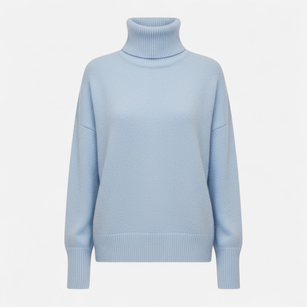Women's comfortable thick knit oversized turtleneck, a chic pullover for winter warmth & style.