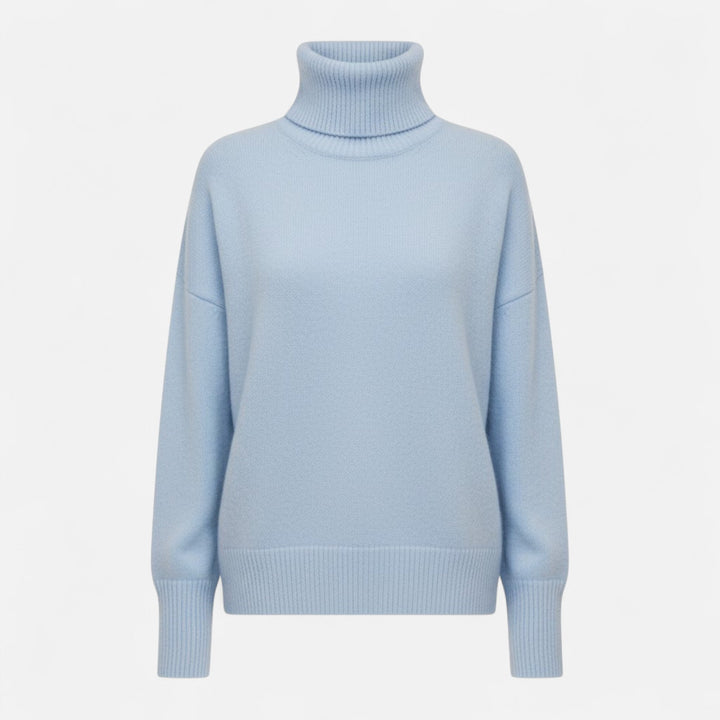 Women's comfortable thick knit oversized turtleneck, a chic pullover for winter warmth & style.